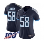 Women's Tennessee Titans #58 Harold Landry Navy Blue Team Color Vapor Untouchable Limited Player 100th Season Football Jersey