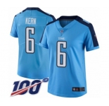 Women's Tennessee Titans #6 Brett Kern Limited Light Blue Rush Vapor Untouchable 100th Season Football Jersey