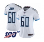 Women's Tennessee Titans #60 Ben Jones White Vapor Untouchable Limited Player 100th Season Football Jersey