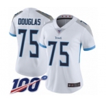 Women's Tennessee Titans #75 Jamil Douglas White Vapor Untouchable Limited Player 100th Season Football Jersey