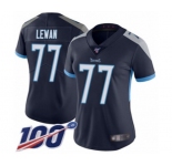 Women's Tennessee Titans #77 Taylor Lewan Navy Blue Team Color Vapor Untouchable Limited Player 100th Season Football Jersey