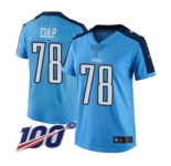 Women's Tennessee Titans #78 Curley Culp Limited Light Blue Rush Vapor Untouchable 100th Season Football Jersey