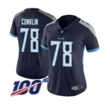 Women's Tennessee Titans #78 Jack Conklin Navy Blue Team Color Vapor Untouchable Limited Player 100th Season Football Jersey
