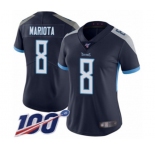 Women's Tennessee Titans #8 Marcus Mariota Navy Blue Team Color Vapor Untouchable Limited Player 100th Season Football Jersey