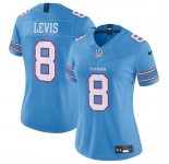 Women's Tennessee Titans #8 Will Levis Light Blue 2026 F.U.S.E. Vapor Limited Stitched Football Jersey