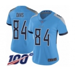 Women's Tennessee Titans #84 Corey Davis Light Blue Alternate Vapor Untouchable Limited Player 100th Season Football Jersey