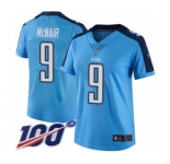 Women's Tennessee Titans #9 Steve McNair Limited Light Blue Rush Vapor Untouchable 100th Season Football Jersey