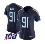 Women's Tennessee Titans #91 Cameron Wake Navy Blue Team Color Vapor Untouchable Limited Player 100th Season Football Jersey