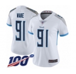 Women's Tennessee Titans #91 Cameron Wake White Vapor Untouchable Limited Player 100th Season Football Jersey