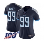 Women's Tennessee Titans #99 Jurrell Casey Navy Blue Team Color Vapor Untouchable Limited Player 100th Season Football Jersey