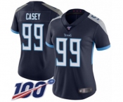 Women's Tennessee Titans #99 Jurrell Casey Navy Blue Team Color Vapor Untouchable Limited Player 100th Season Football Jersey