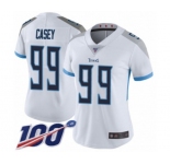 Women's Tennessee Titans #99 Jurrell Casey White Vapor Untouchable Limited Player 100th Season Football Jersey