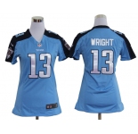 nike women nfl jerseys tennessee titans #13 wright blue[nike]
