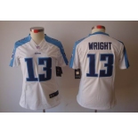 nike women nfl jerseys tennessee titans #13 wright white[nike limited]