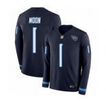 Youth Nike Tennessee Titans #1 Warren Moon Limited Navy Blue Therma Long Sleeve NFL Jersey