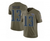 Youth Nike Tennessee Titans #13 Taywan Taylor Limited Olive 2017 Salute to Service NFL Jersey