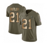 Youth Nike Tennessee Titans #21 Malcolm Butler Limited Olive Gold 2017 Salute to Service NFL Jersey