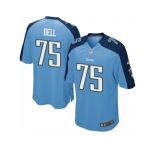 Youth Nike Tennessee Titans #75 Byron Bell Game Light Blue Team Color NFL Jersey