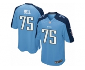 Youth Nike Tennessee Titans #75 Byron Bell Game Light Blue Team Color NFL Jersey