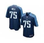 Youth Nike Tennessee Titans #75 Byron Bell Game Navy Blue Alternate NFL Jersey