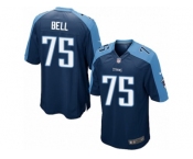Youth Nike Tennessee Titans #75 Byron Bell Game Navy Blue Alternate NFL Jersey