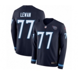 Youth Nike Tennessee Titans #77 Taylor Lewan Limited Navy Blue Therma Long Sleeve NFL Jersey