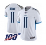 Youth Tennessee Titans #11 A.J. Brown White Vapor Untouchable Limited Player 100th Season Football Jersey