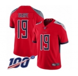 Youth Tennessee Titans #19 Tajae Sharpe Limited Red Inverted Legend 100th Season Football Jersey