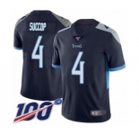 Youth Tennessee Titans #4 Ryan Succop Navy Blue Team Color Vapor Untouchable Limited Player 100th Season Football Jersey