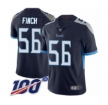 Youth Tennessee Titans #56 Sharif Finch Navy Blue Team Color Vapor Untouchable Limited Player 100th Season Football Jersey