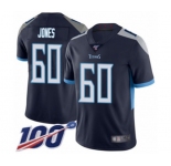 Youth Tennessee Titans #60 Ben Jones Navy Blue Team Color Vapor Untouchable Limited Player 100th Season Football Jersey