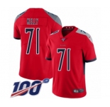 Youth Tennessee Titans #71 Dennis Kelly Limited Red Inverted Legend 100th Season Football Jersey