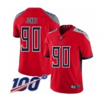Youth Tennessee Titans #90 DaQuan Jones Limited Red Inverted Legend 100th Season Football Jersey