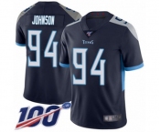 Youth Tennessee Titans #94 Austin Johnson Navy Blue Team Color Vapor Untouchable Limited Player 100th Season Football Jersey