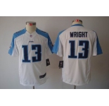 nike youth nfl jerseys tennessee titans #13 wright white[nike limited]