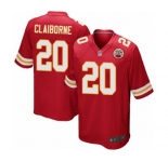 Men's Kansas City Chiefs #20 Morris Claiborne Game Red Team Color Football Jersey