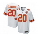 Men's Kansas City Chiefs #20 Morris Claiborne Game White Football Jersey