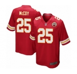 Men's Kansas City Chiefs #25 LeSean McCoy Game Red Team Color Football Jersey