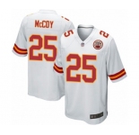 Men's Kansas City Chiefs #25 LeSean McCoy Game White Football Jersey