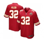 Men's Kansas City Chiefs #32 Marcus Allen Game Red Team Color Football Jersey