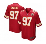 Men's Kansas City Chiefs #97 Alex Okafor Game Red Team Color Football Jersey