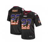 Men Nike Kansas City Chiefs #27 Kareem Hunt Elite Black USA Flag Fashion NFL Jersey