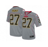 Men Nike Kansas City Chiefs #27 Kareem Hunt Elite Lights Out Grey NFL Jersey