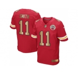 Nike Kansas City Chiefs #11 Alex Smith Red Team Color Men's Stitched NFL Elite Gold Jersey