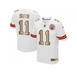 Nike Kansas City Chiefs #11 Alex Smith White Men's Stitched NFL Elite Gold Jersey