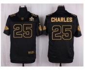 Nike Kansas City Chiefs #25 Jamaal Charles Black Pro Line Gold Collection Jersey(Elite)