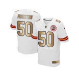 Nike Kansas City Chiefs #50 Justin Houston White Men's Stitched NFL Elite Gold Jersey