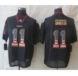 nike nfl jerseys kansas city chiefs #11 smith black[Elite USA flag fashion]