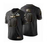 Kansas City Chiefs #10 Tyreek Hill Black Golden Super Bowl LV Jersey