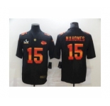 Kansas City Chiefs #15 Patrick Mahomes Black Fashion Super Bowl LV Jersey